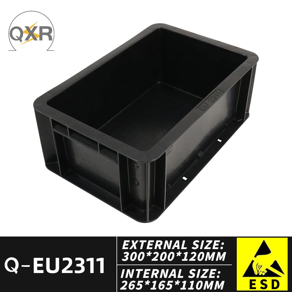 Q-EU2311 Esd Container Black Antistatic Material Aanti-static Case Without Cover