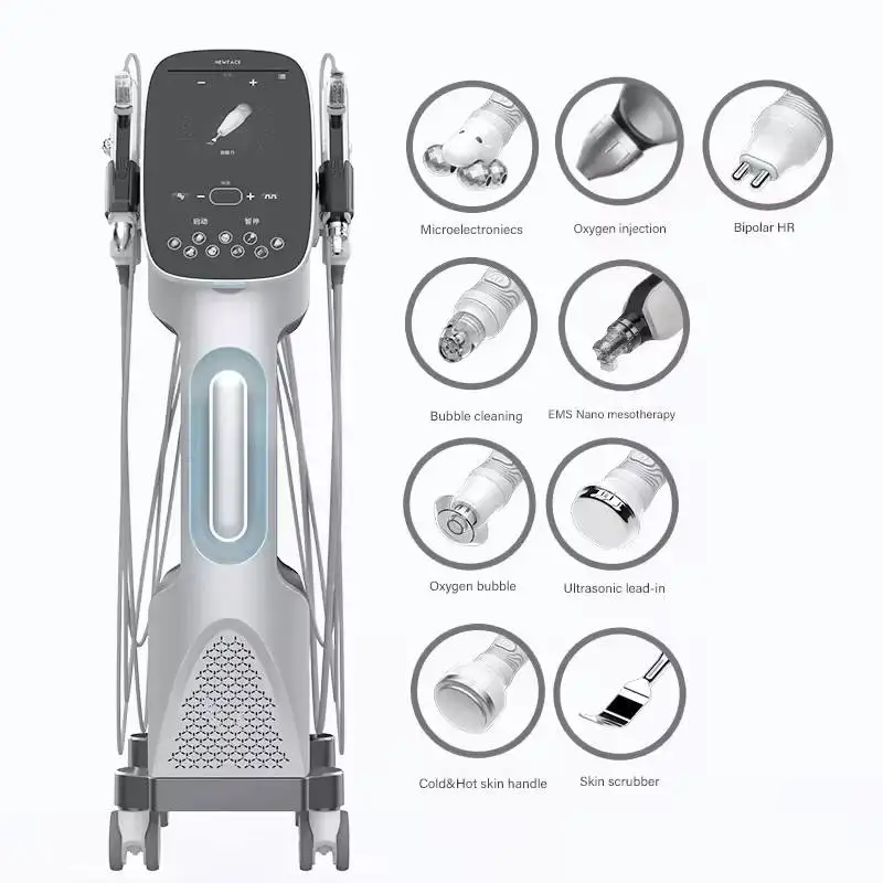 

HOT SALE high quality 9 in Oxygen Therapy Jet Peel Face Lifting Hydro Microdermabrasion Oxygenation Infusion Aqua Facial Device