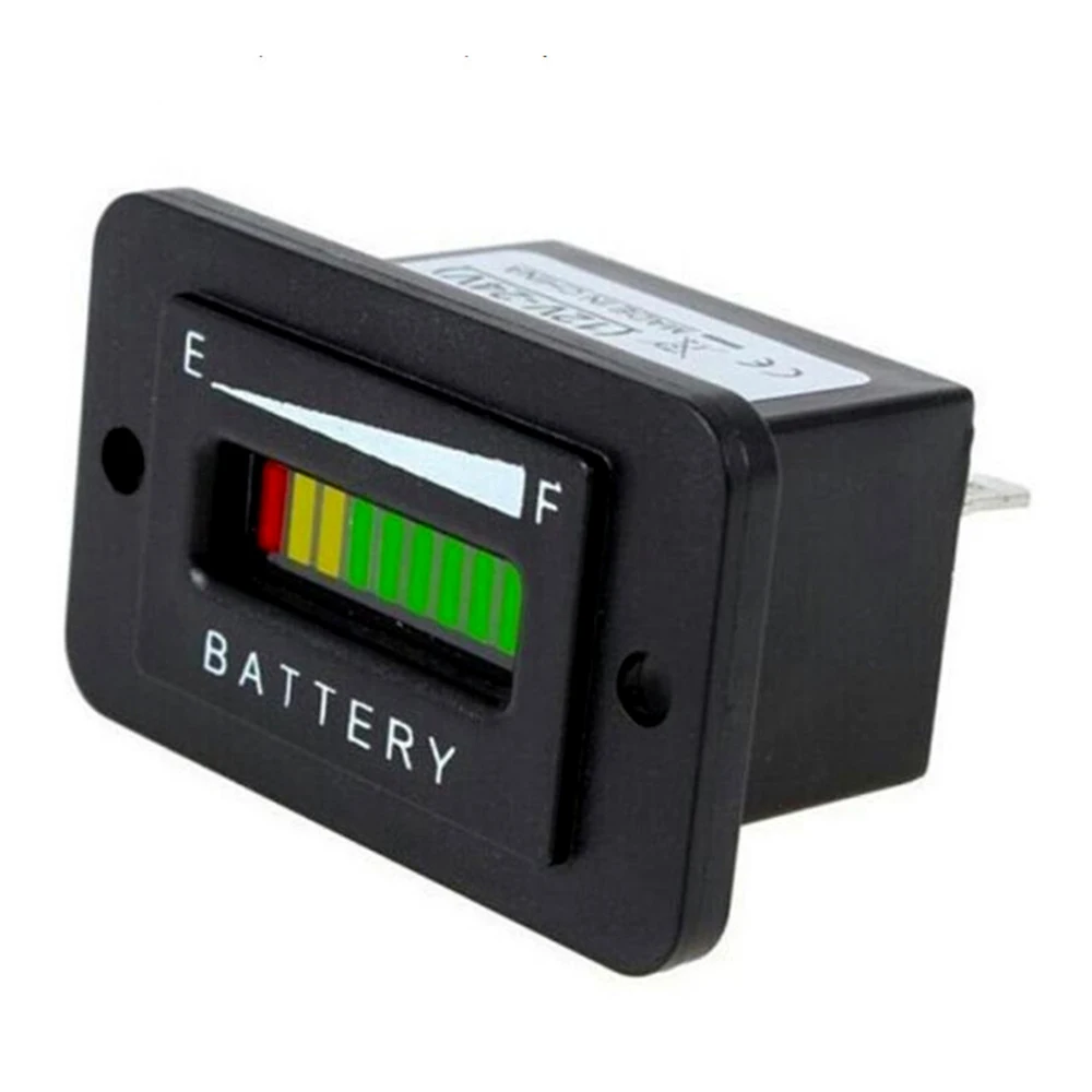 Car Motorcycle LED Lead Acid Storage Battery Power Tester 12V/24V/36V/48V/72V Low Power Alarm Display Battery Capacity Indicator