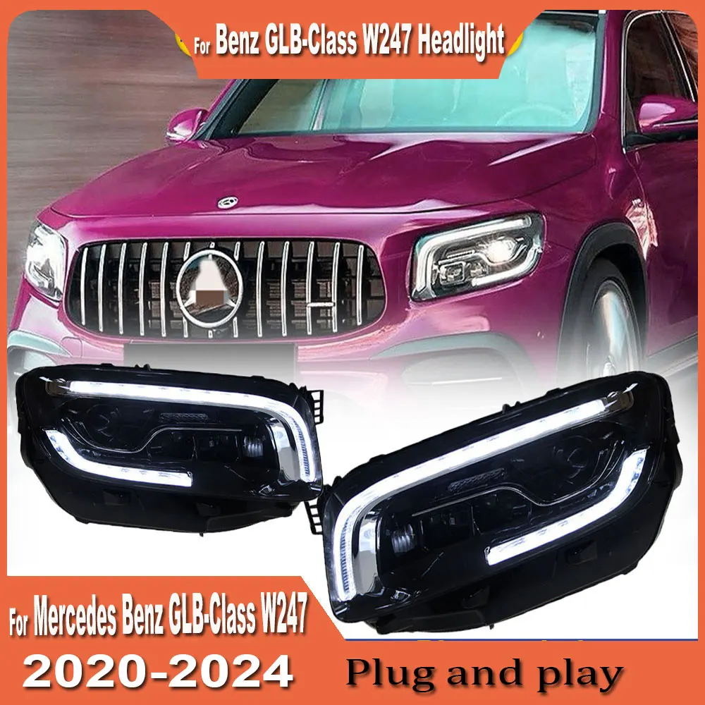 

Car Headlight For Mercedes-Benz GLB w247 2020 2021 2024 Daytime Running Lights Turn Signal Streamer Dynamic Front Lamp Assembly