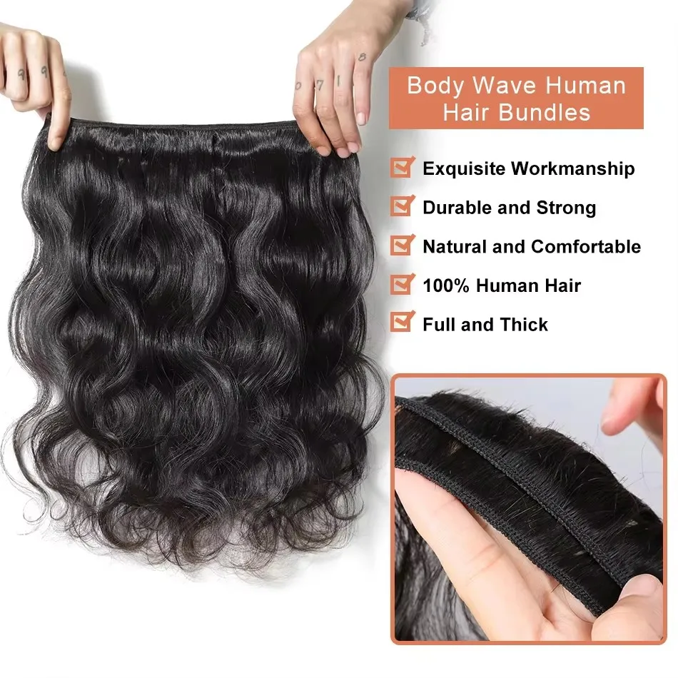 30 32 34 بوصة الجسم موجة 3 4 حزم البرازيلي ريمي 100% غير المجهزة الخام شعر بشري لعذراء متموج حزم مزدوجة نسج ملحقات
