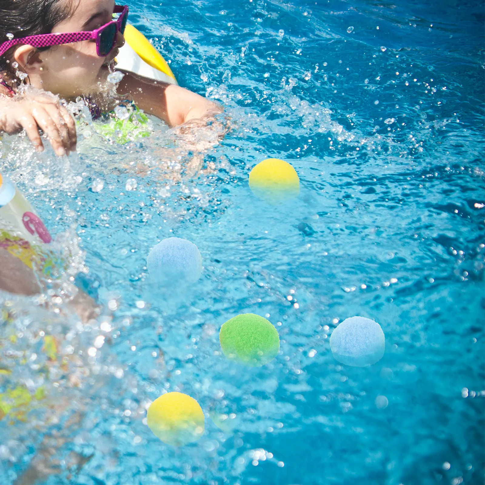 

32 шт. летних хлопковых шариков для бассейна, многоразовые, легкие, яркие, эластичные, для игр с брызгами, для детей, для улицы и пляжа