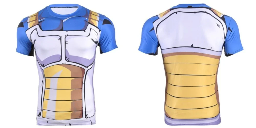 Dragon Ball Vegeta Saiyan Armor Kompressions-T-Shirt, Anime Cosplay Workout-T-Shirt für Männer, Frauen, Kinder, schnell trocknendes Fitness-Sport-Top – Detail 12