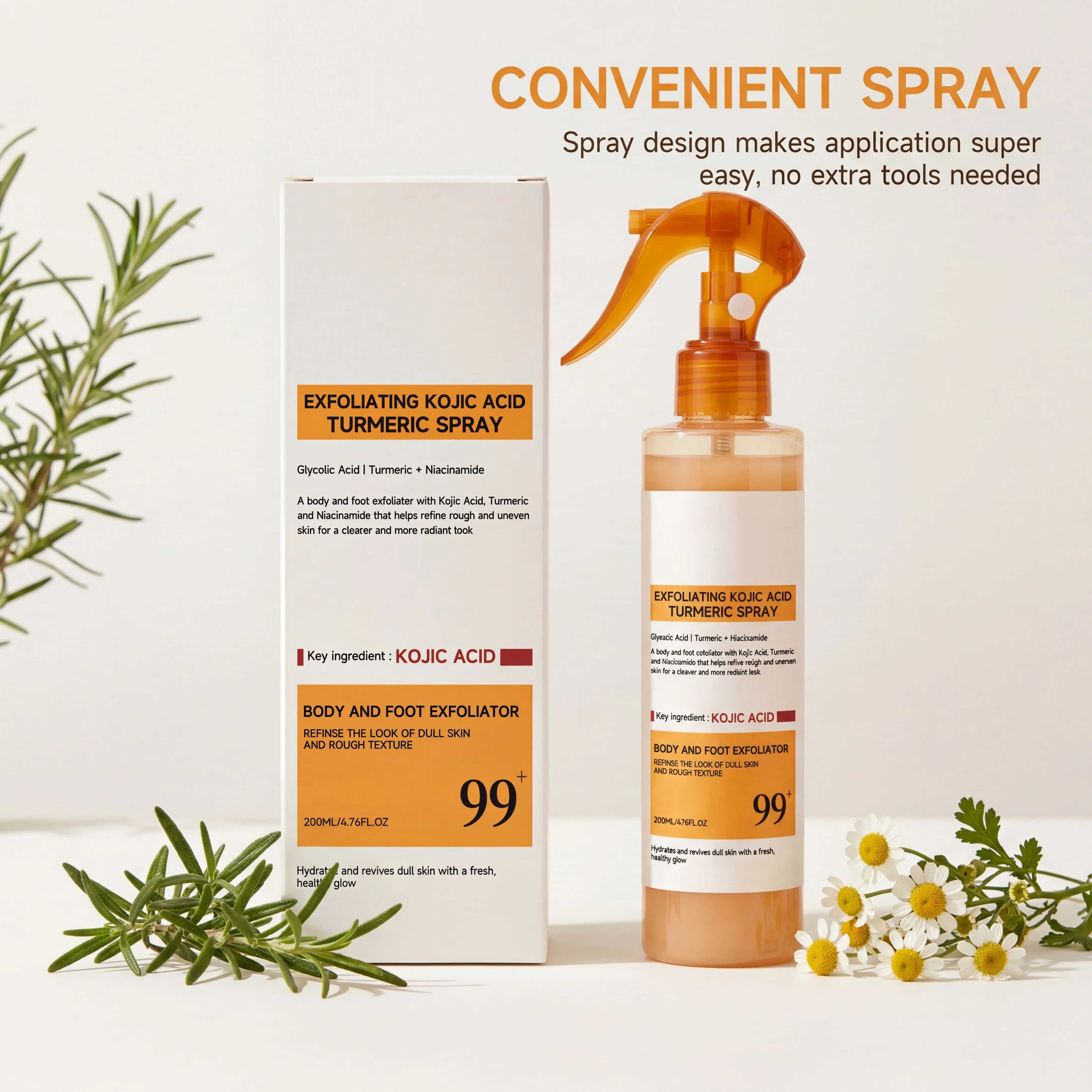Kojic Acid Turmeric Spray and Essence Keratin Care Exfoliating Peeling Solution Nourishing Hydrating Skin Care Firmness Serum