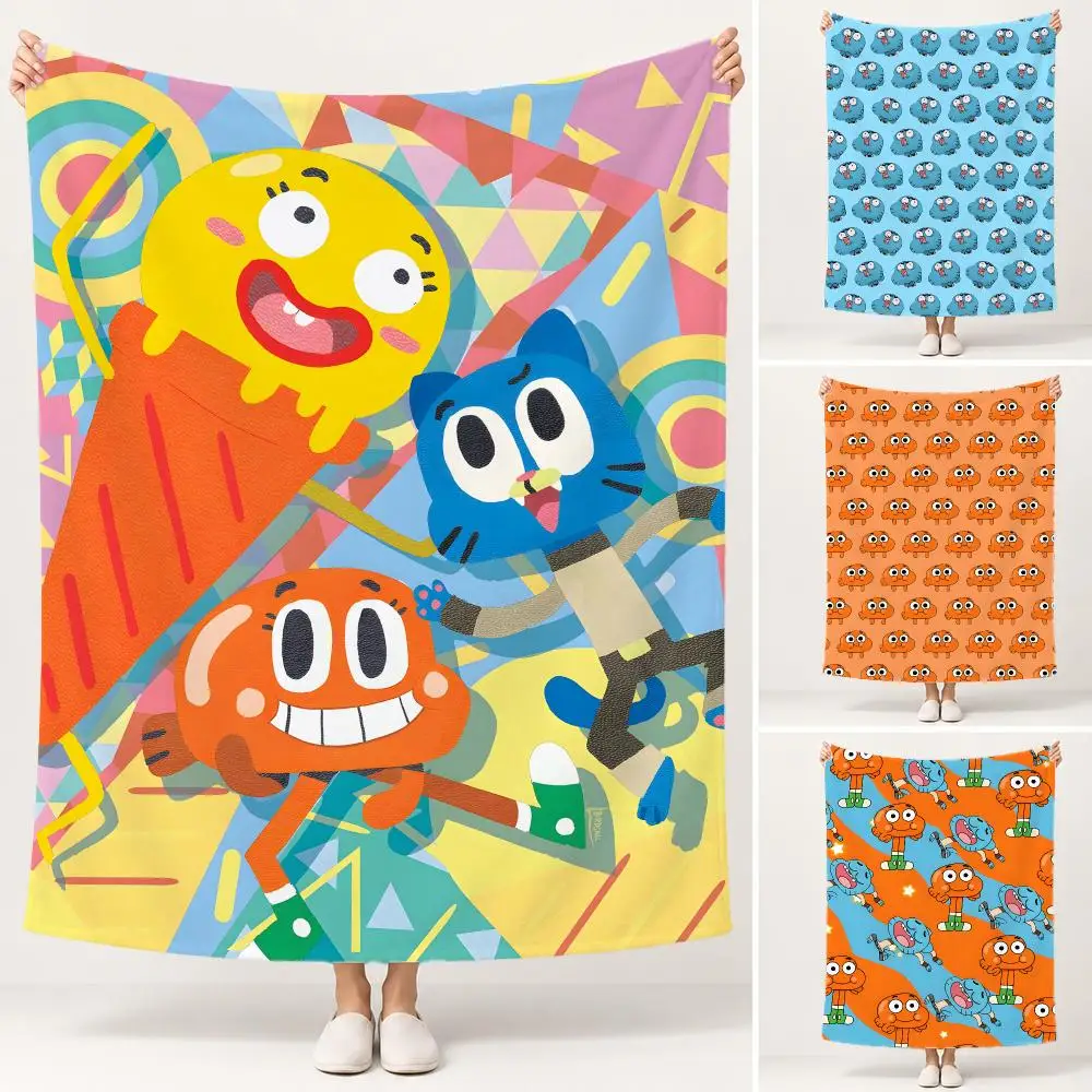 Animation The Amazing World of Gumball Throw Soft Plush Flannel Pet Blanket, Home Decor Cover for Sofa, Bed, Trip & Picnic