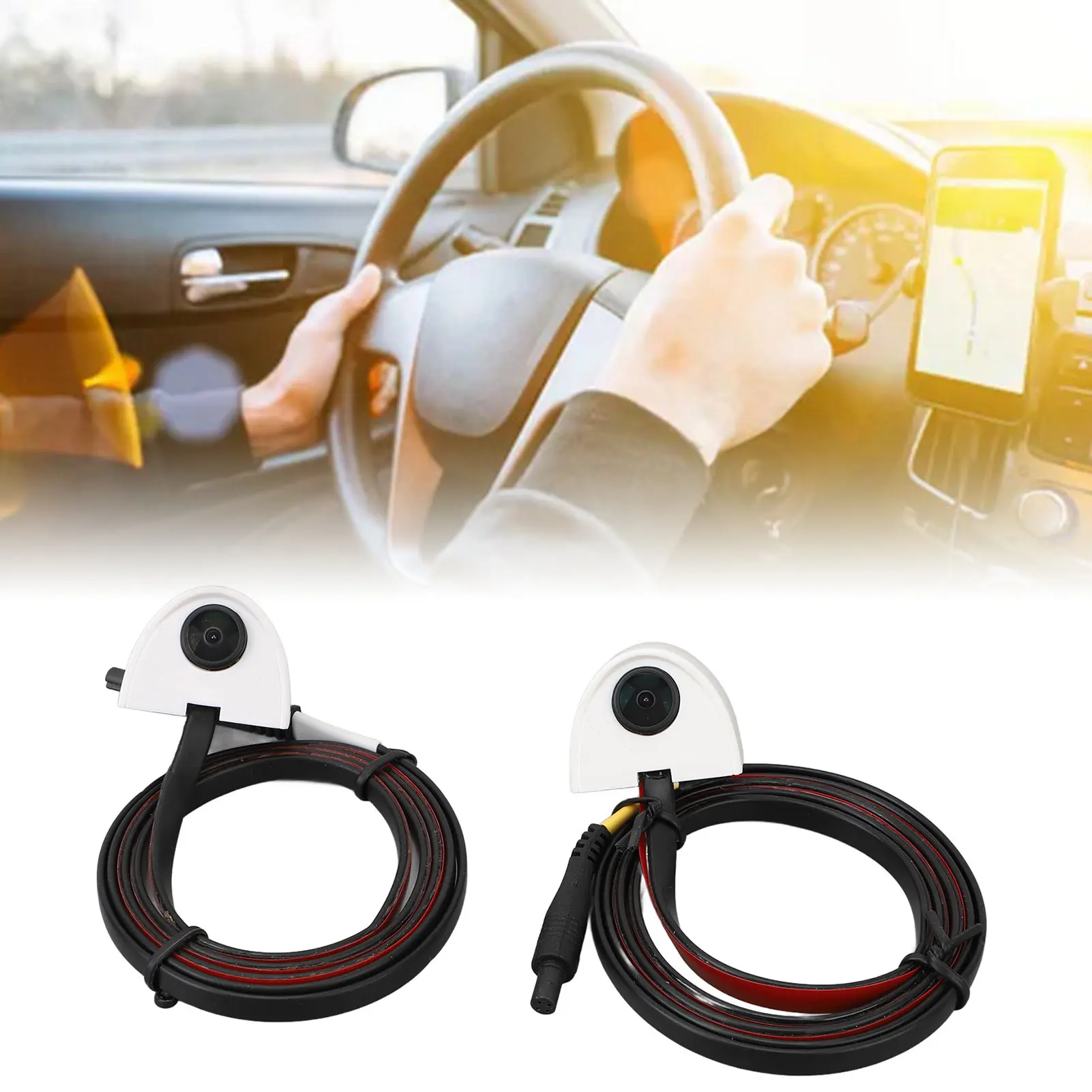 Car Blind Spot Camera Night Vision Assist Water Resistant Tape Mounting Left Right Side View Camera for Car Surveillance System