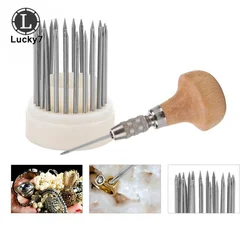 23pcs Micro-set Thimbles Suction Bead Needles Rhinestone Gem Setting Tools Handles Jewelry Making Tools