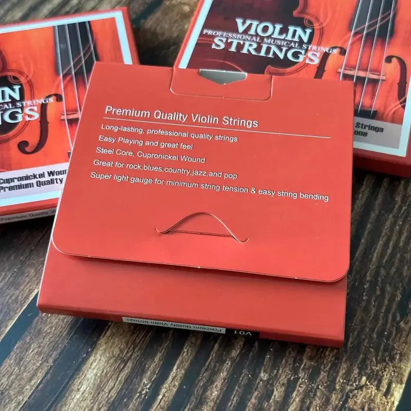 Violin Strings Full Set (GDAE) - Steel Core Cupronickel Wound, Medium Gauge - Bright Clear Sound, Smooth Surface, Durable - Prof