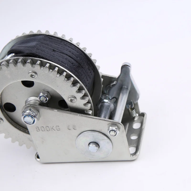 Handwinde 2000LBS8M PolyestergurtbandAnhängerwindeDoppeltahnMotorboot, Gummiboot, Anhängerwinde