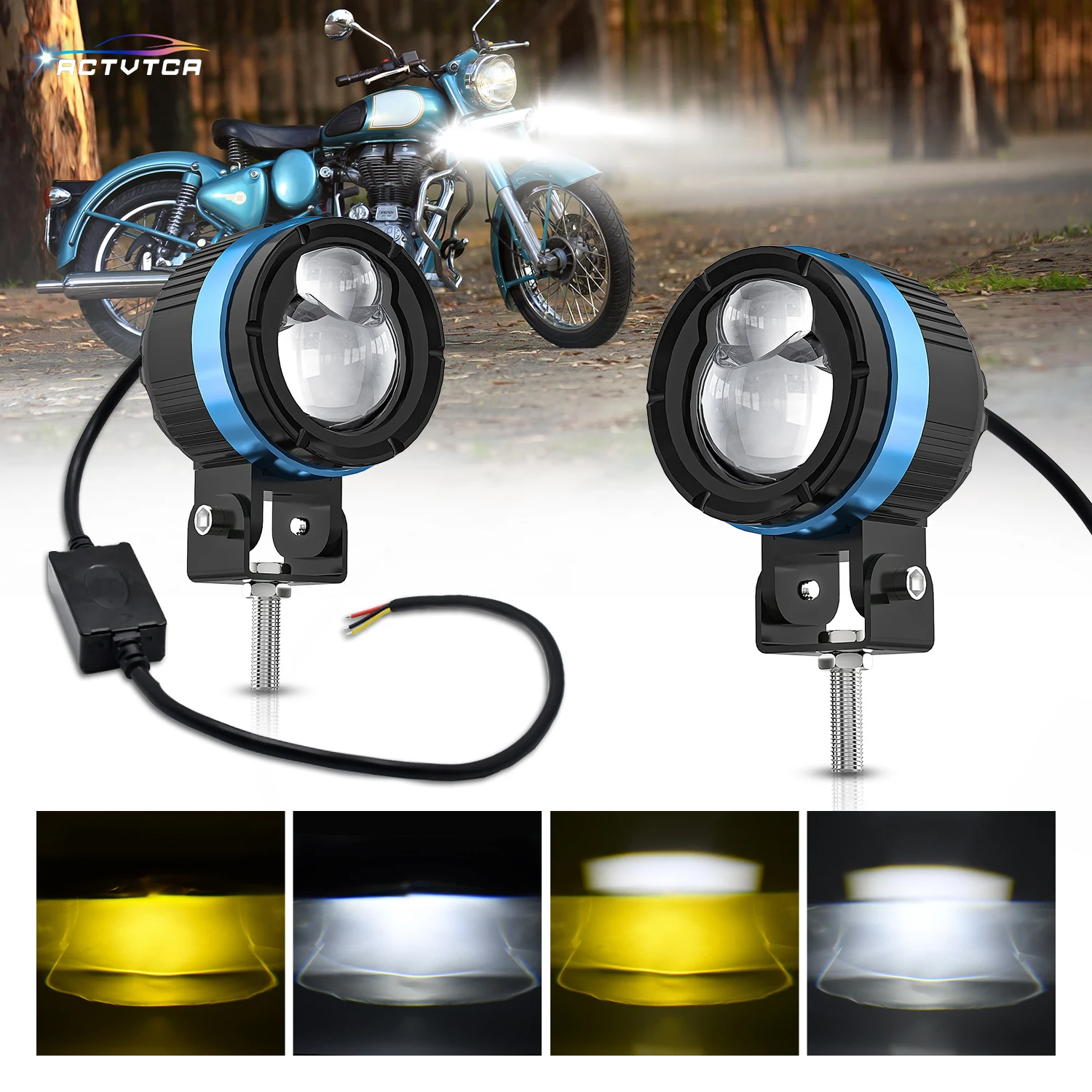 

ACTVTCA High Power Motorcycle Explorers Light Driving Fog Lamps Super Brighter 180W 6000K for ATV Truck Dirt Bike SUV UTV