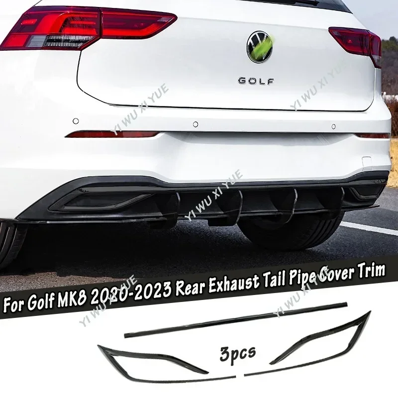 

For VW Golf 8 MK8 TSI GTE Rear Bumper Sticker Rear Air Outlet Exhaust Strip Rear Exhaust Tail Pipe Cover Decoration Tuning Kits