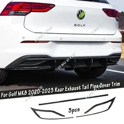 For VW Golf 8 MK8 TSI GTE Rear Bumper Sticker Rear Air Outlet Exhaust Strip Rear Exhaust Tail Pipe Cover Decoration Tuning Kits