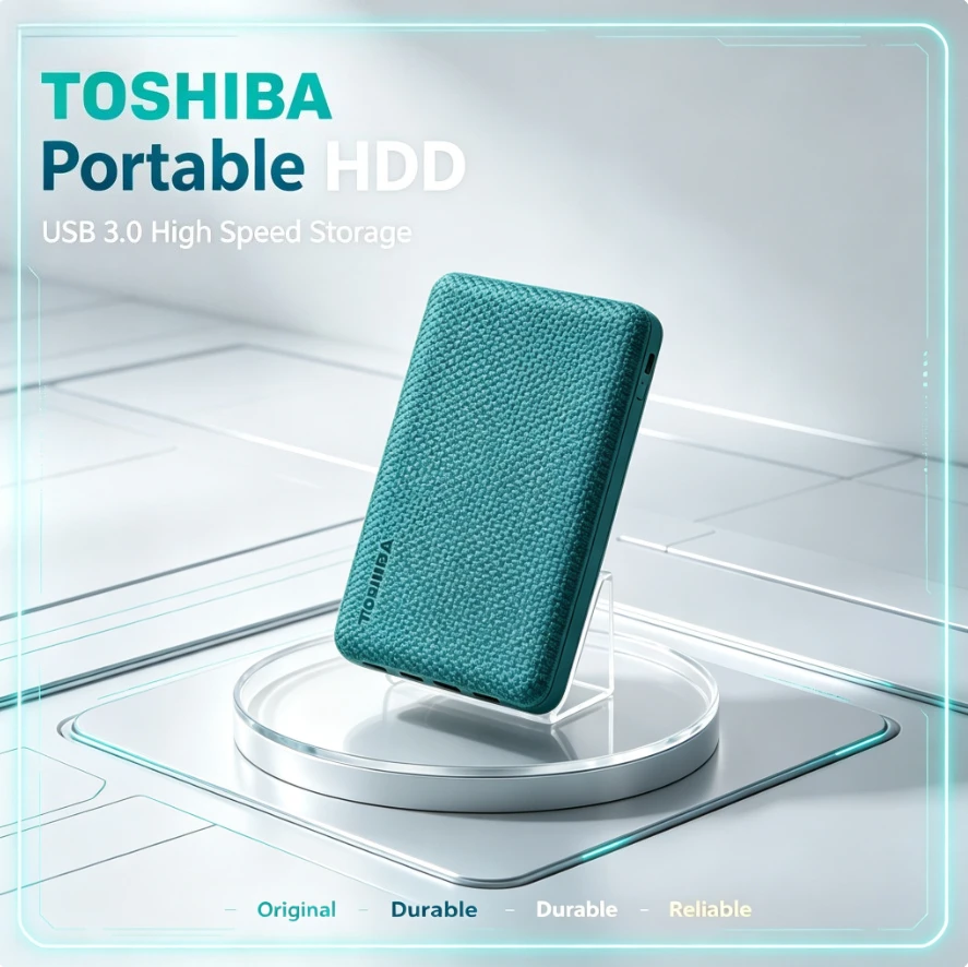 Toshiba V10 Green Portable External Hard Drive Advanced USB Mobile HDD Storage Disk For Laptop Desktop PC File Data Backup