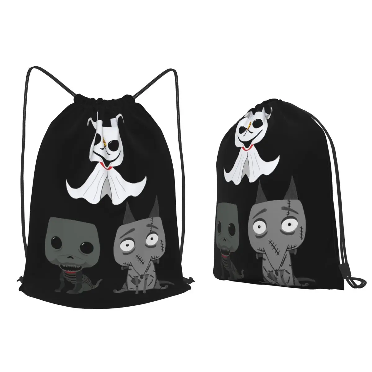 Big Block Headed Burton Sparky Dog Frankenweenie Backpacks Portable Drawstring Bags Sports Bag Book Bags for Man Woman Students