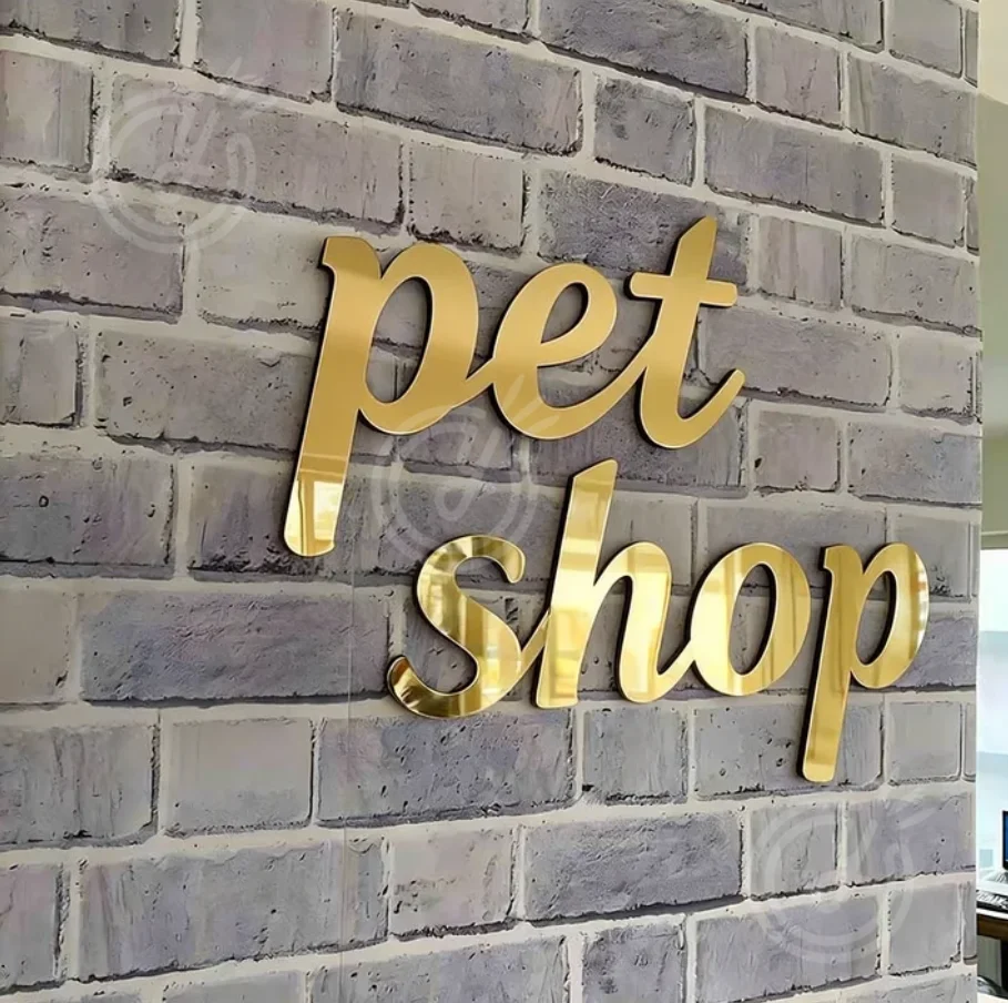 Pet Shop Custom High Brightness LED Letter Sign Stainless Steel Construction Business Signage Waterproof Outdoor Indoor Use Logo