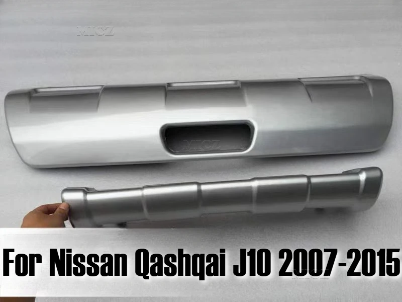 

For Nissan Qashqai J10 2007-2015 Car Styling Sticker ABS Front+Rear Bumper Skid Protector Guard Plate