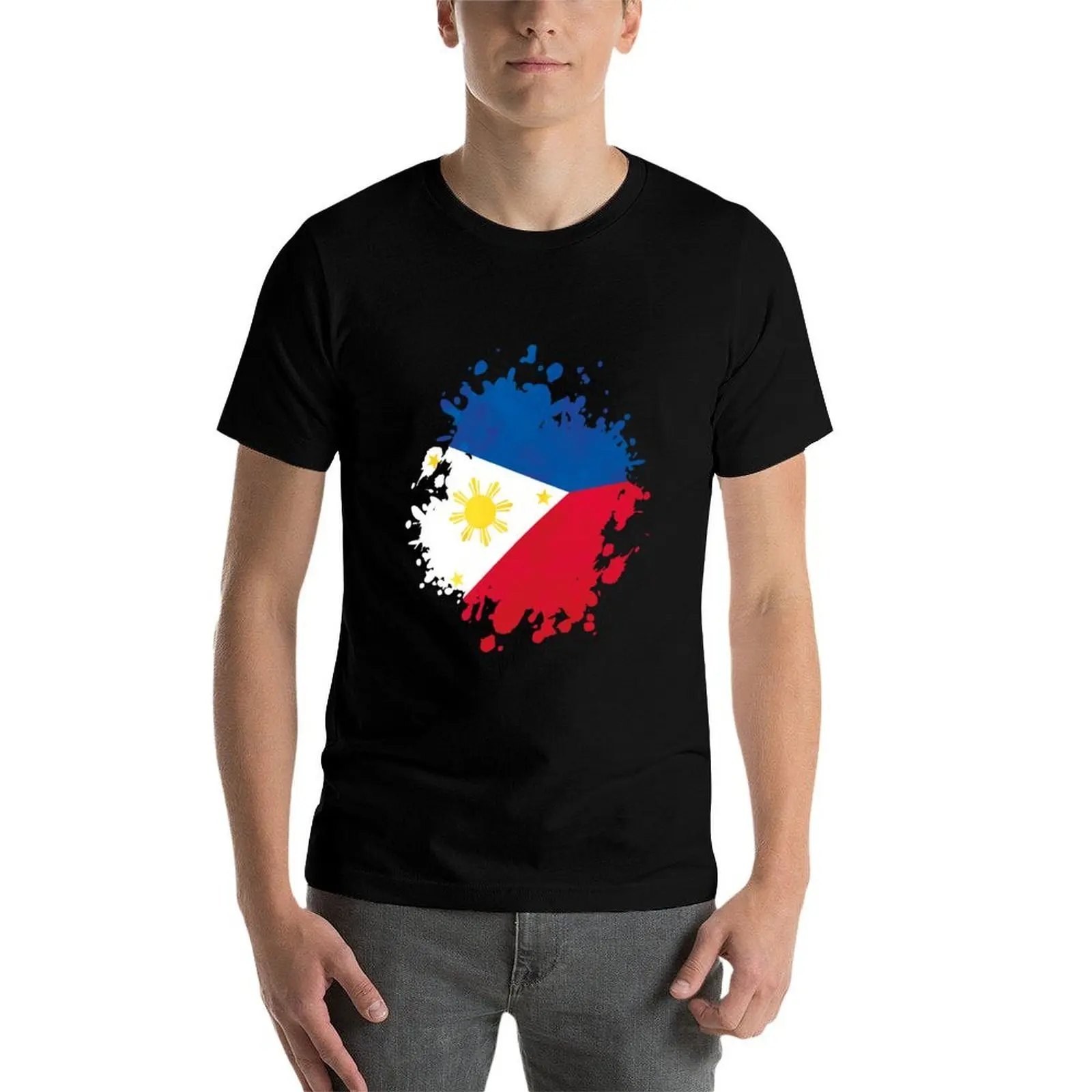 

Phillipines Country Flag Countrys Icon Symbol Travel Born In T-Shirt men t shirt cotton 100% man t shirt graphic T-Shirt