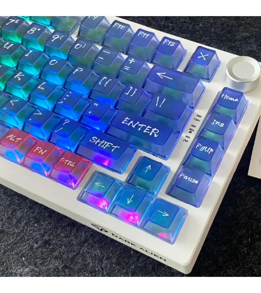 119 key small full set of customized mechanical keyboard keycaps original height flintlock gradual change transparent