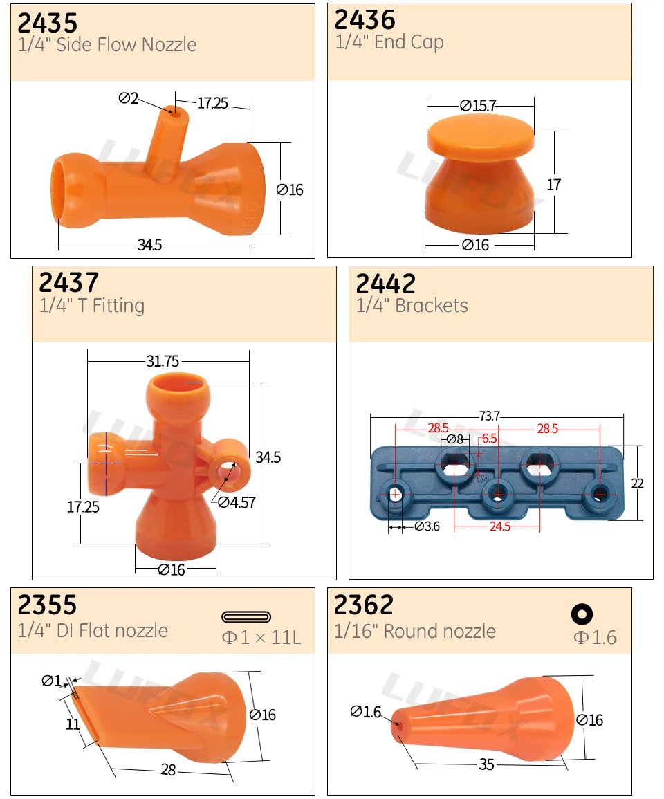 Gute Qualität G1/4 "Einstellbare Kühlmittel Schlauch POM Kunststoff Kühlrohr Runde Flache Poröse Flache Düse mit Schalter Ventil PT NPT1/8 – Detail 3