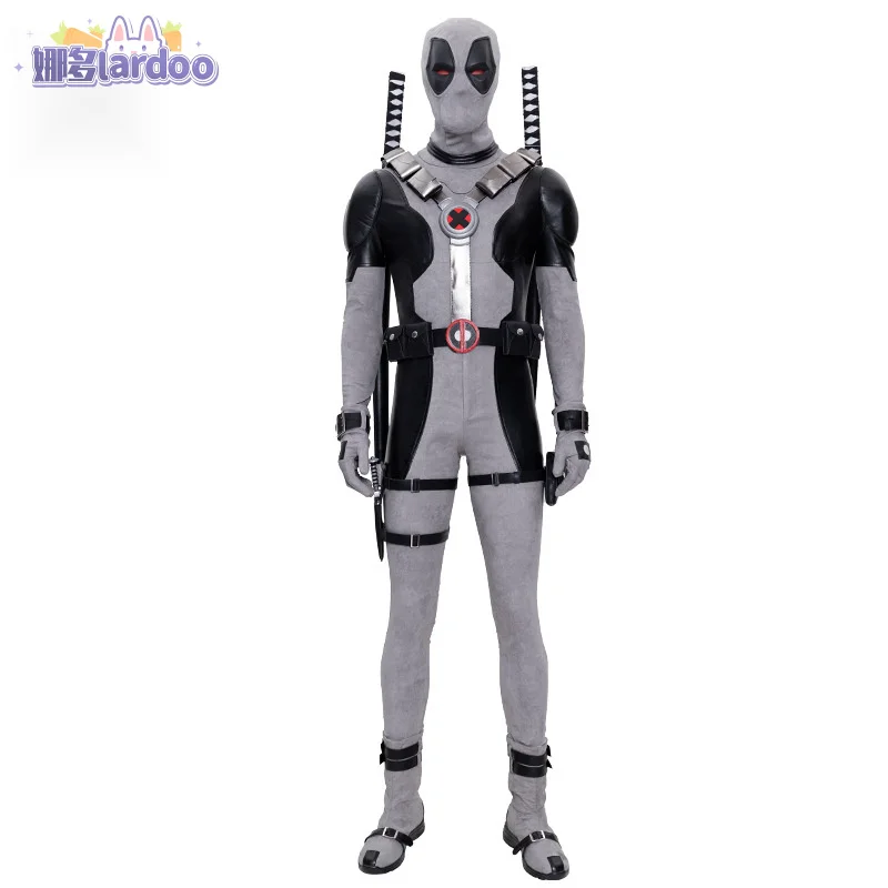 Dead Cosplay Pool Cosplay Men Fantasia White Bodysuit Mask Movie X-Force Costume Male Disguise Outfits Halloween Carnival Suit