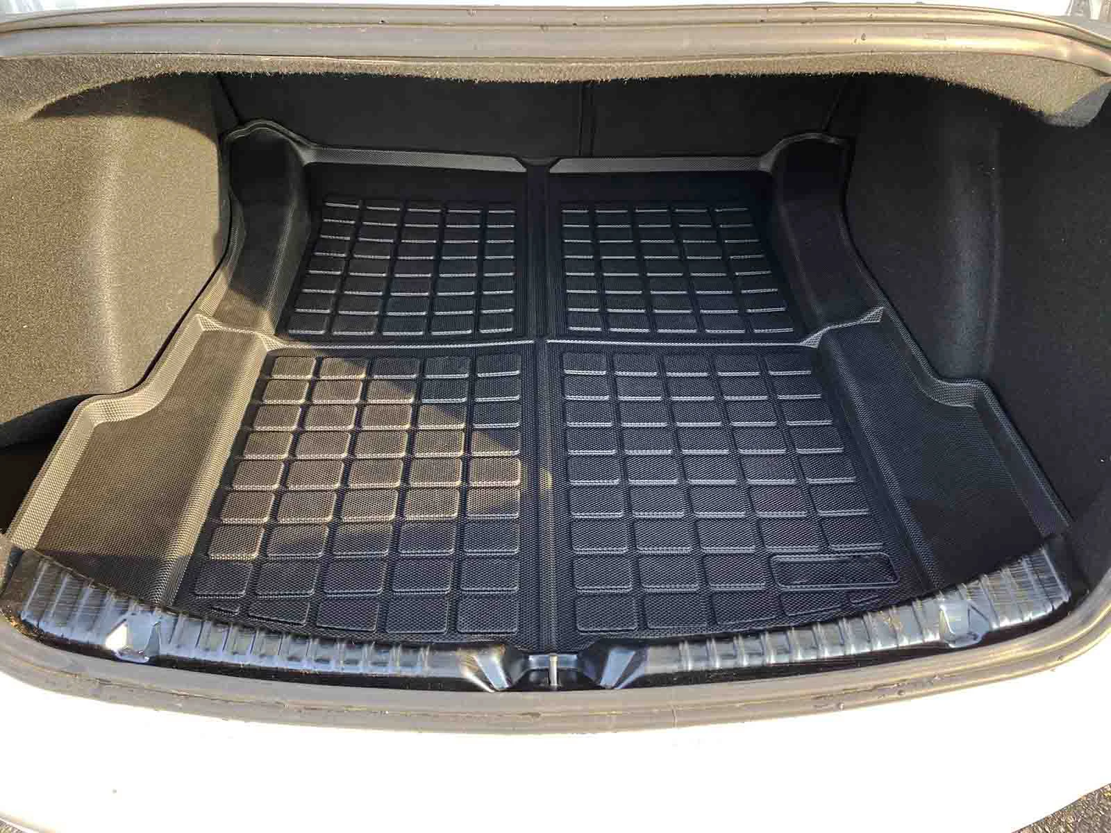 Cargo Liner Set For Tesla Model 3 2024 2021-2023.10 Highland All-Weather Trunk Mats Front Boot & Cargo Lower Storage Tray