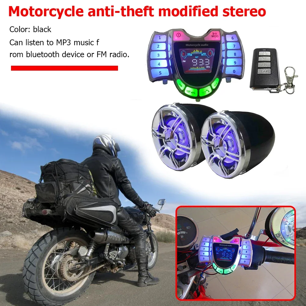 HY-008 Motocyklowy głośnik Bluetooth System audio Zestaw głośnomówiący TF Radio Ładowarka USB