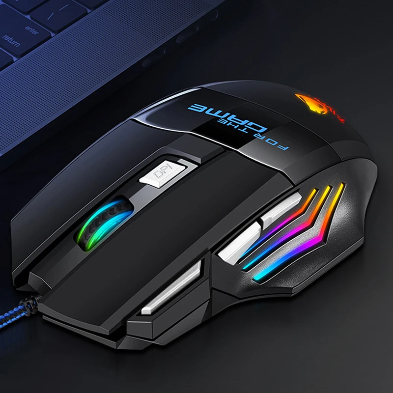 Mouse da gioco ergonomici retroilluminati RGB Mouse da gioco USB con cavo Esports 7D per giocatori di computer