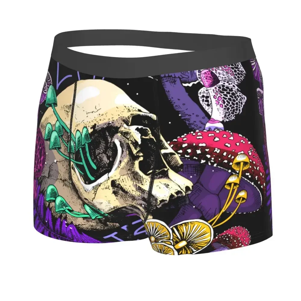 Men's Panties Underpants Boxers Underwear Magic Psychedelic Mushrooms and Skulls Sexy Male Shorts