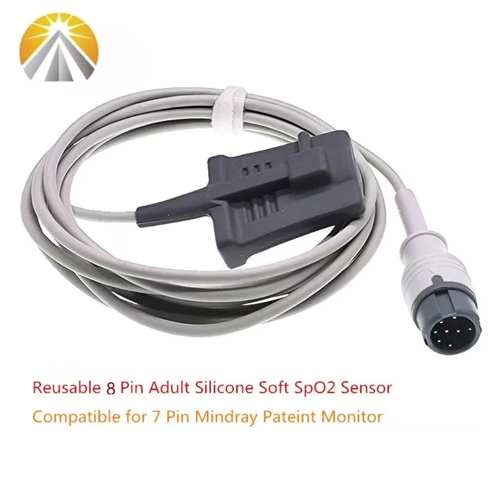 8 Pin Reusable SPO2 Sensor for Mindray Beneview Patient Monitor T5 T6 T8 IPM-9800 IMEC-8 IMEC-10 OXI-MAX Tech