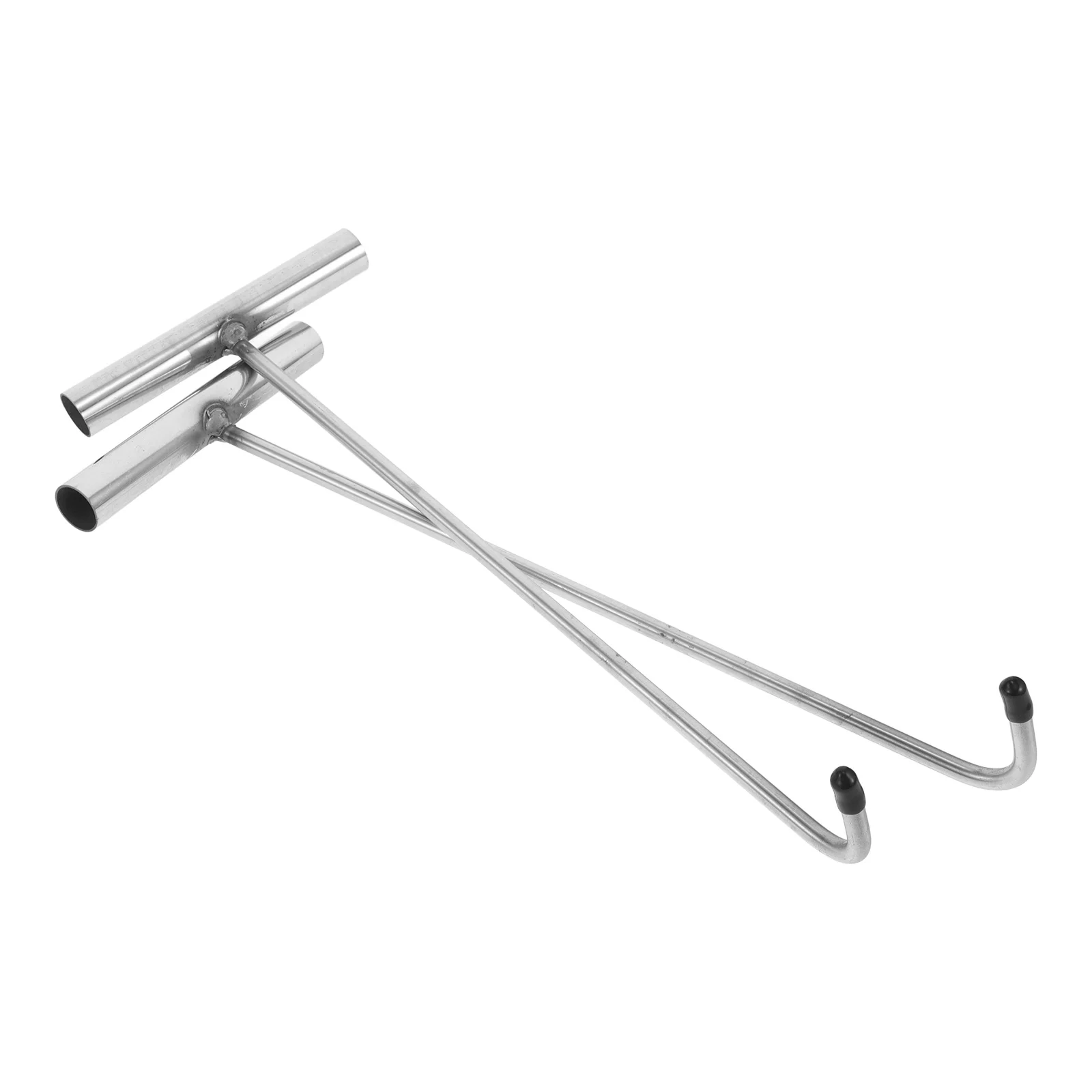 

2 Pcs Plant Hangers T-hook Practical Tool Manhole Cover Shape Roller Shutter Door Silver Stainless Steel Roll-up Lifter