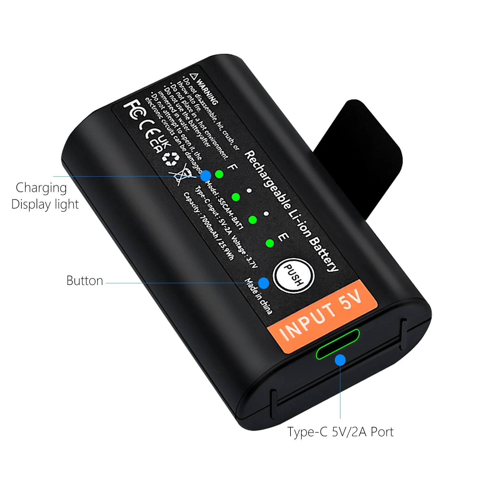 Upgraded 7000mAh SSCAM-BAT1 Battery Pack for SimpliSafe Extra Wireless Outdoor Security Camera CMOB1 CM0B1 SCM301