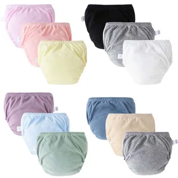 3Pcs Baby Diaper Pants Toddler Toilet Training Pant Cotton Breathable Reusable Ecological Babies Nappy Infant Care Utensils 1-3Y