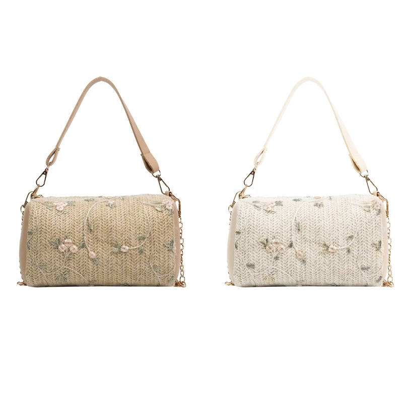 Summer Straw Chain Bag Crossbody Bag Shoulder Bag Small Satchel for Vacation