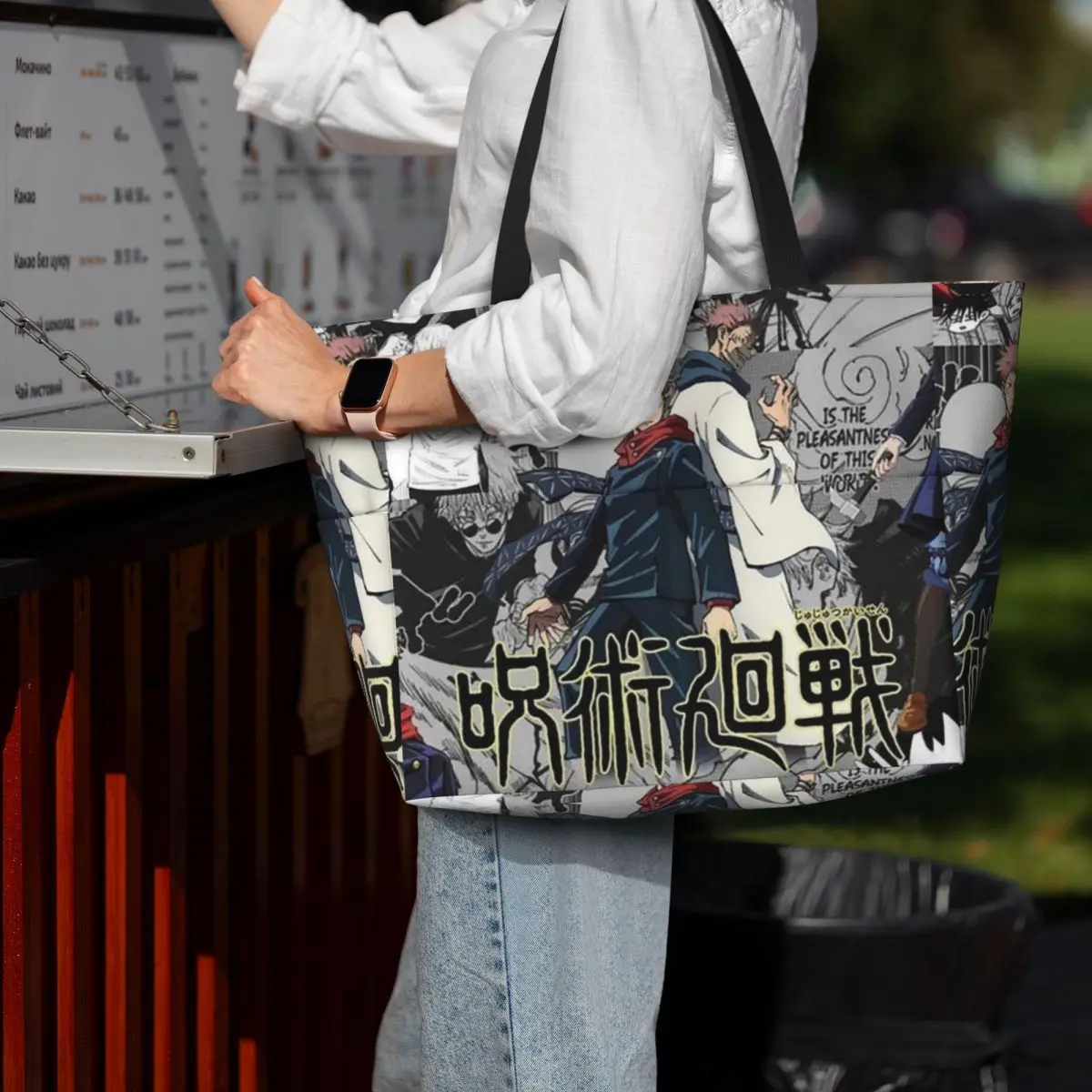 Jujutsu Kaisen Sukuna Anime Beach Tote Bag Sport Gym Yoga Duffle Large Tote Bag Women Travel Bag Fitness bag