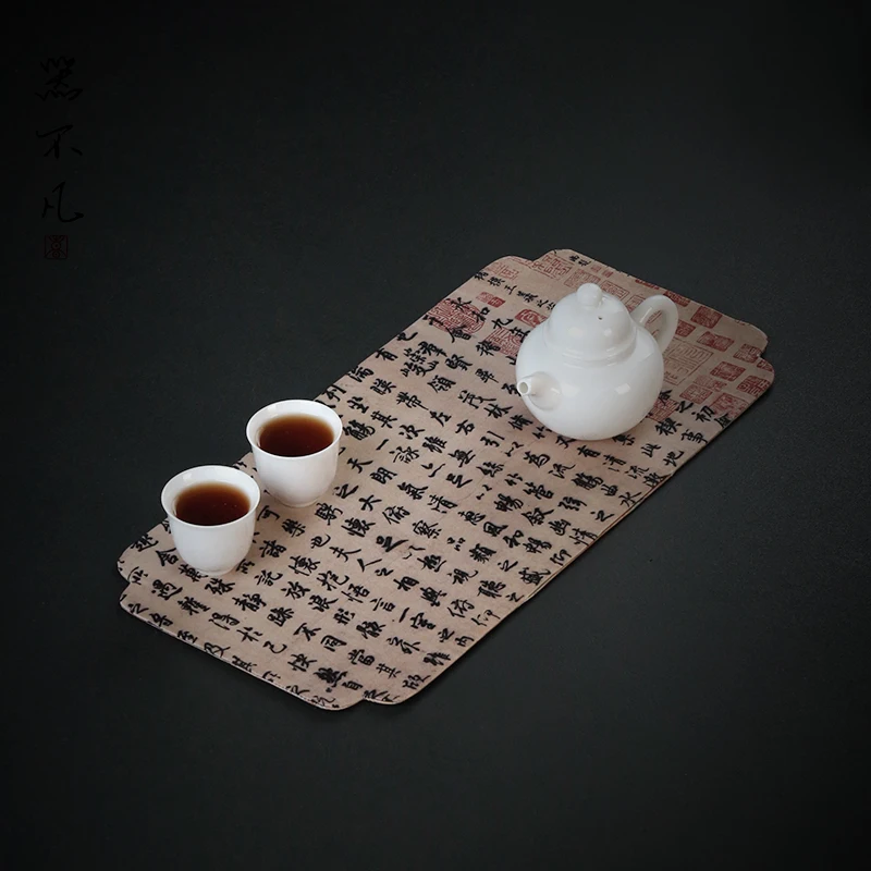 Waterproof Cloud Yarn Double-Sided Tea Mat Zen Fabrics Dry Pour Chinese Ancient Painting Table Cloth