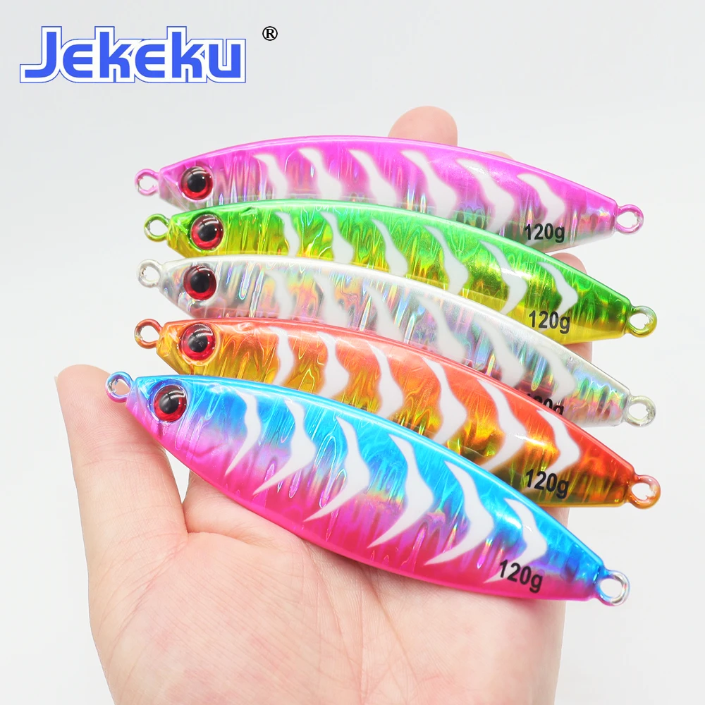 Imagem -03 - Jekeku-hard Metal Pesca Isca Água Salgada Mar Wobbler Jig Novo Modelo 80g 100g 120g Pcs