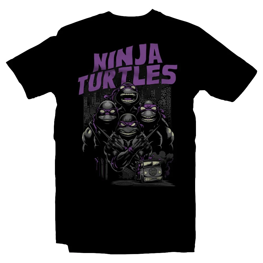 Rare European and American Animation Cartoon Cartoon and Rock Band Rock Hard Core Printed Short-sleeved T-shirt for Men