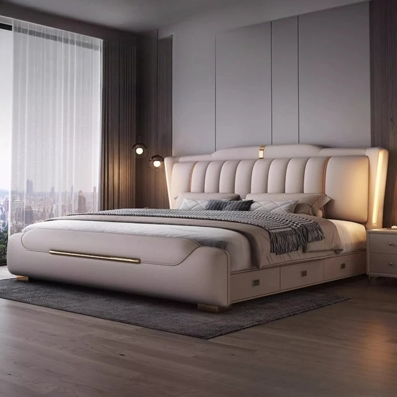 150x200 180x200 200x220 cm artificial leather Double bed 2 people bedroom beds frames full size bed frame bedroom furniture