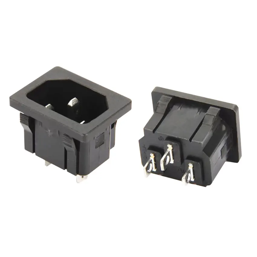 AC power socket C14 Inlet Power Socket Connector Plug Industrial socket Plug IEC320 C14 3Pin UL/CQC/KC/VDE certification AC 15A