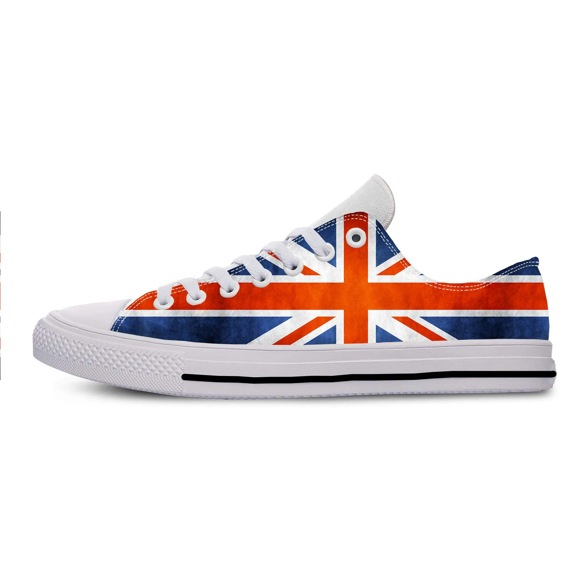 REINO UNIDO Inglaterra União Jack Britânico Grã-Bretanha Bandeira Pano Casual Sapatos Low Top Confortável Respirável Impressão 3D Homens Mulheres Sneakers