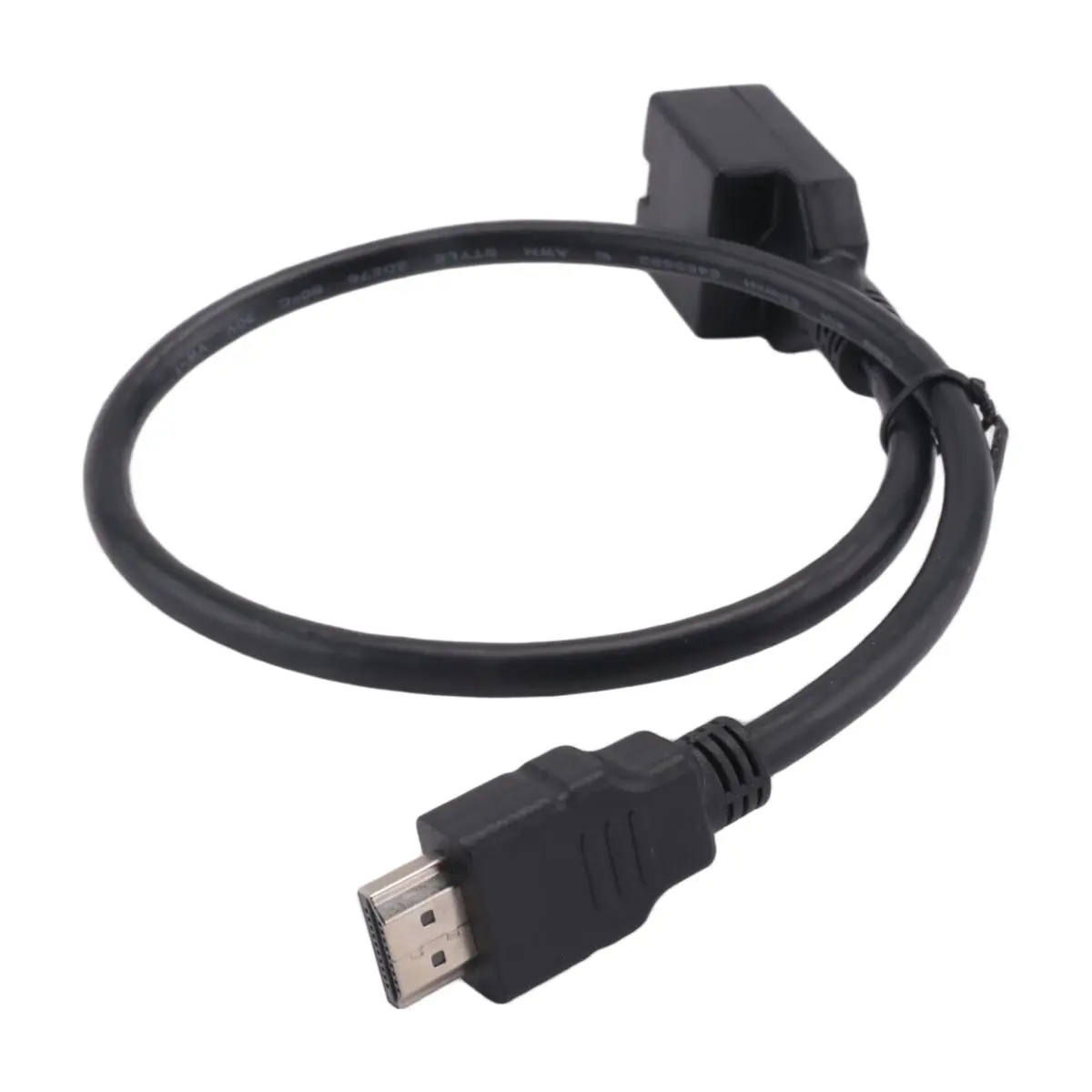 HowAA87 0.5m High Speed HDMI-Compatible E Type 19P Female Black Molding to HDMI-Compatible A Type Male Black Molding