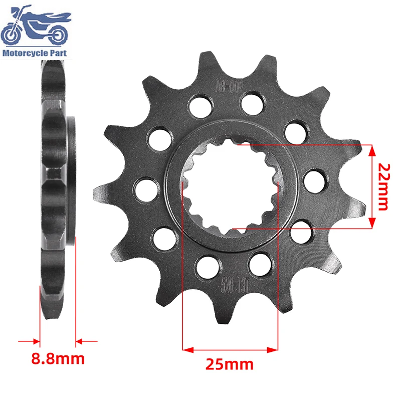520 50T 13T Motorrad Vorne Hinten Kettenräder 20CrMnTi Für Husaberg Für Husqvarna Für KT/M 125 EXC Enduro XC-W 13T/50T 520 Kette – Detail 6