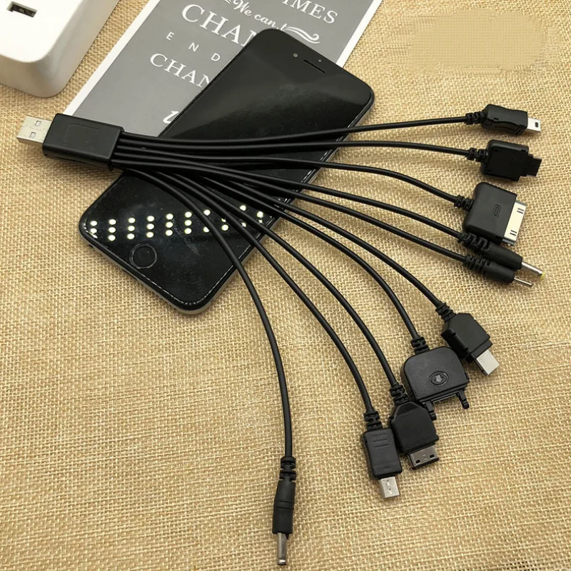 Multi-Function 10 In 1 Data Cable Usb Data Transfer Cable Ten In One Universal Usb Adapter Multi Pin Cable Charger