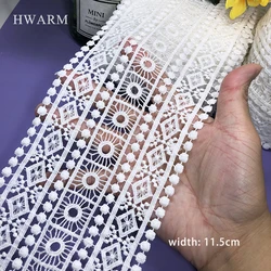 5yard Lace Fabric Width 11.5cm Diy Milk Silk Water-soluble Sewing Trimming Embroidery Large Bar Code Skirt Curtain Clothing Deco