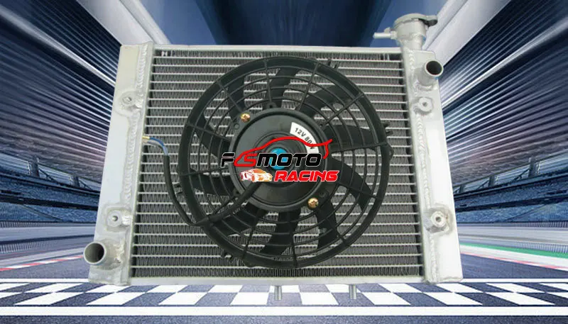 Aluminum Radiator + FAN For CAN-AM Outlander 500/650/800 2006-2014 4x4 XT HO EFI CANAM CAN AM ATV 06 07 08 09 10 11 12 13