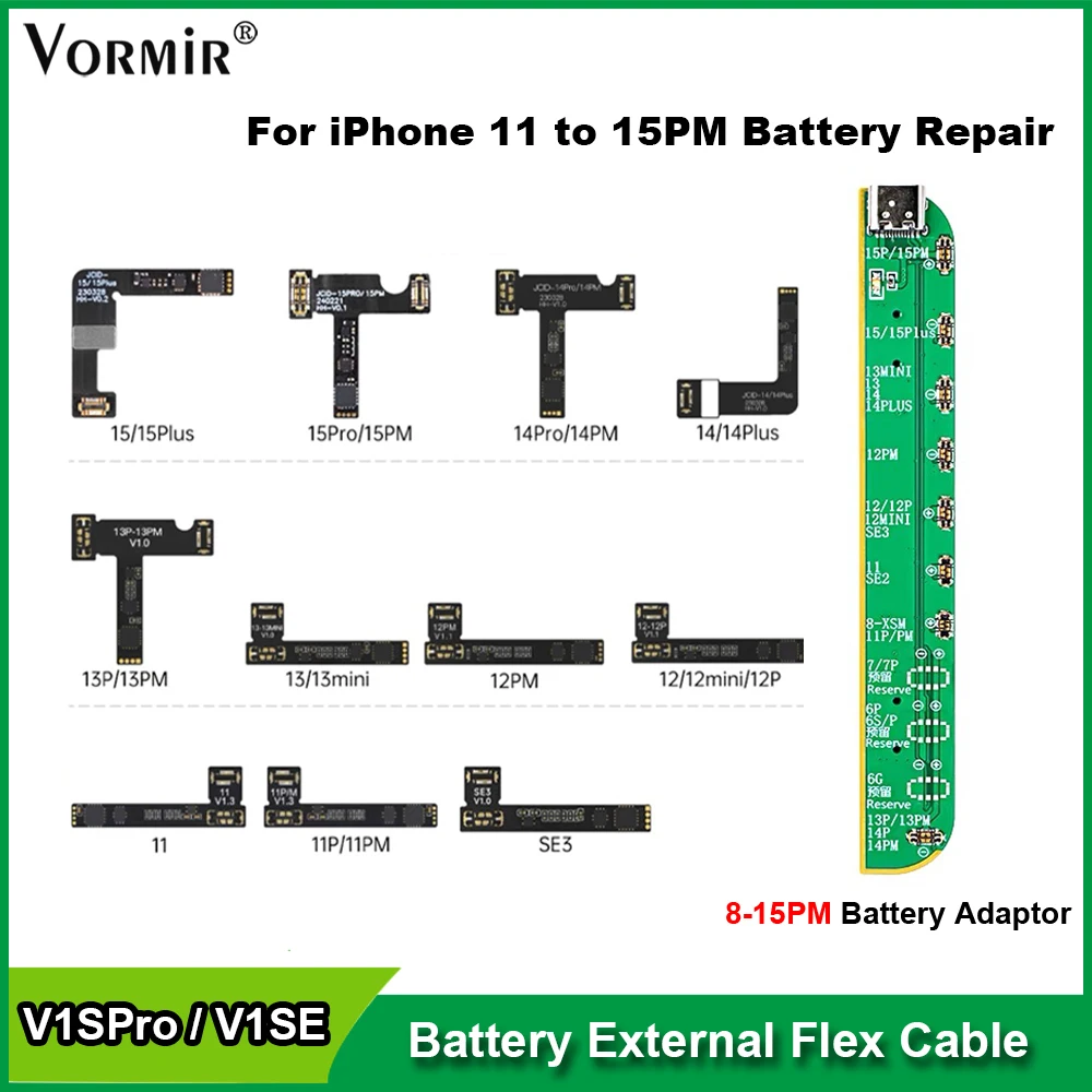 JCID JC V1SE  V1S Pro Battery Repair Flex Tag On For iPhone 11 12 13 14 15 Pro Max SE3 Removing Warning Battery External Cable