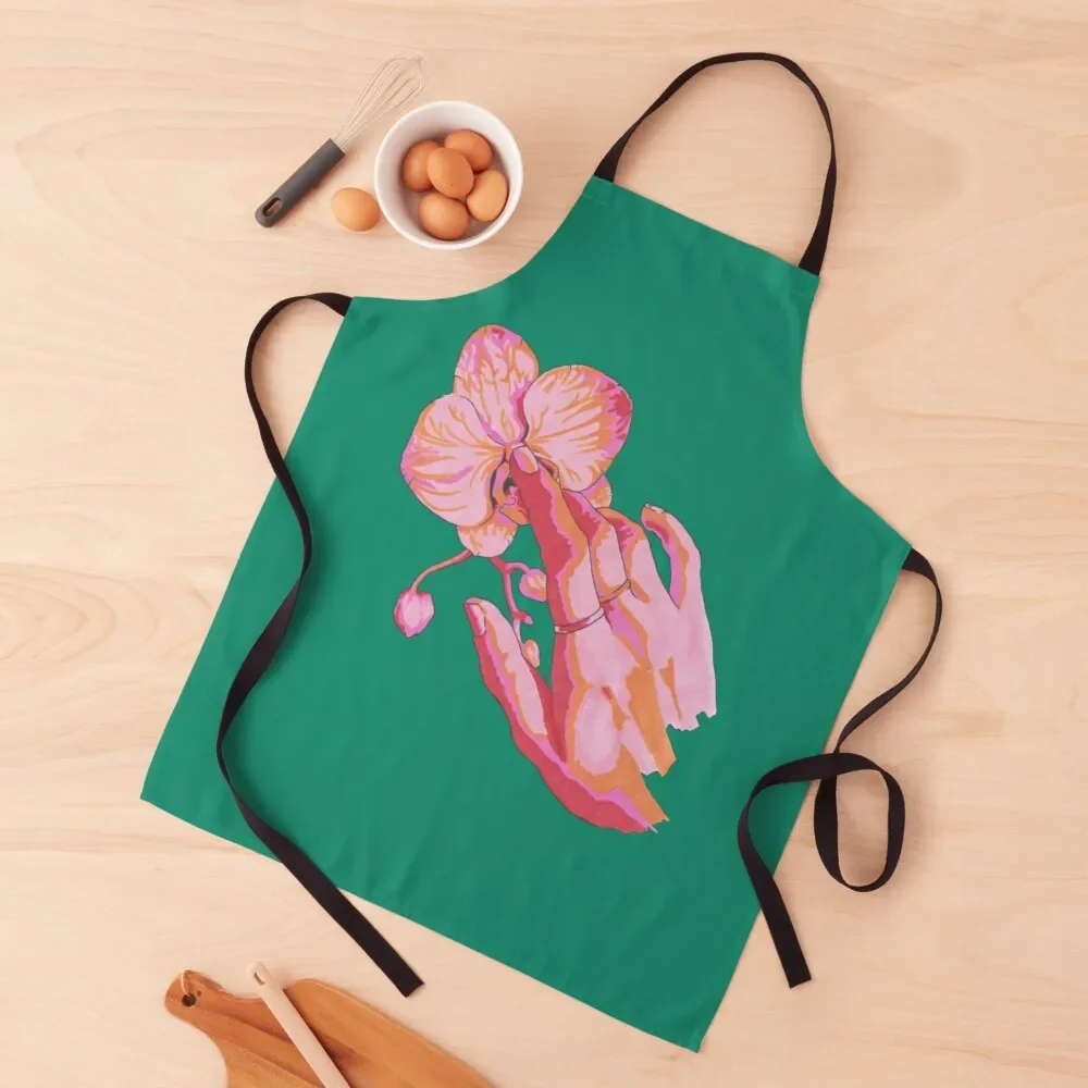 

Orchid Touch Apron Costume Waiter Art chef for man Kitchenware Apron