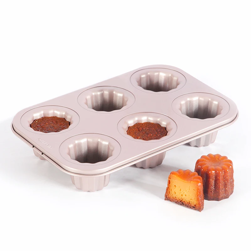 Chefmade 6 Cup Non-stick Cannele Mould French dessert baking tools