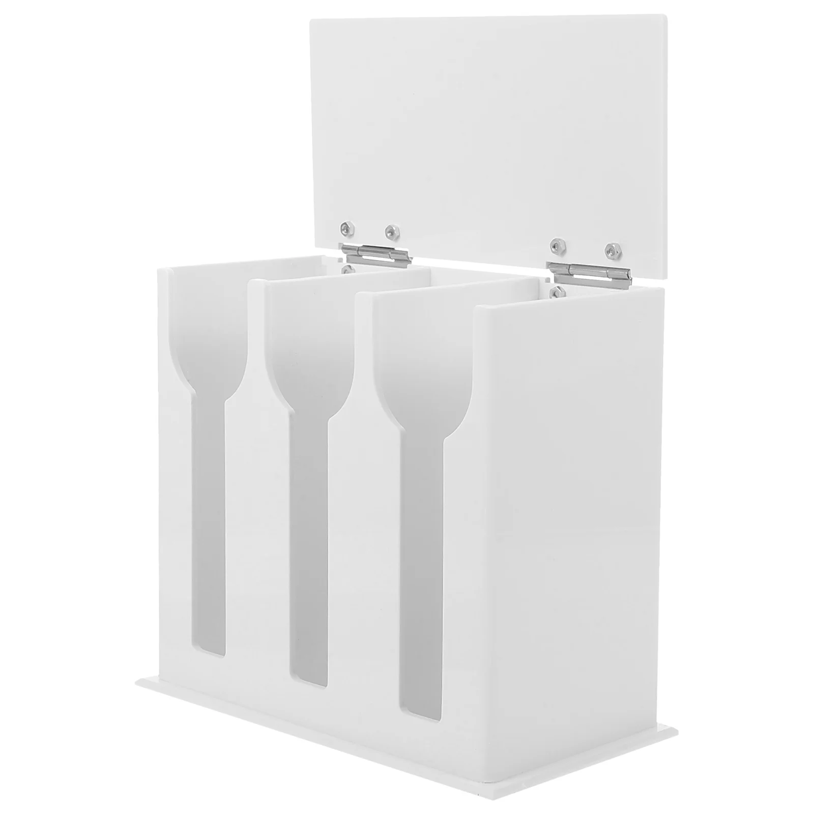 Utensil Box Spoon Storage Case 3 Compartments Acrylic Spoon Holder Organizer Kitchen Countertop Cutlery Dispenser Tableware Rack