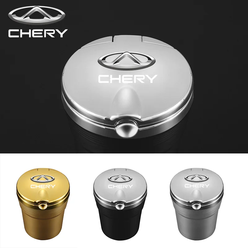 Car Ashtray With Led Lights With Cover Creative for Chery Tiggo 7 8 3 4 5 5X 2019 2020 Car Inside The multi-function Supplies